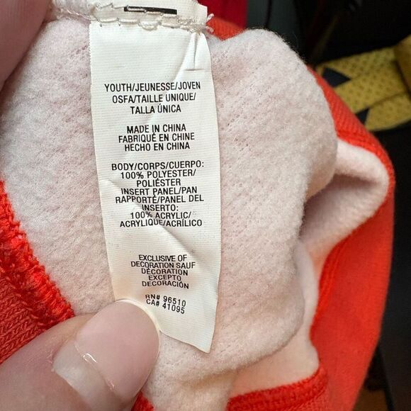 Under Armour Neon Orange Beanie Toboggan Hat Youth Unisex Girl One Size with Pon - Picture 6 of 6